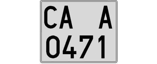 CA0471A matricula cuadrada