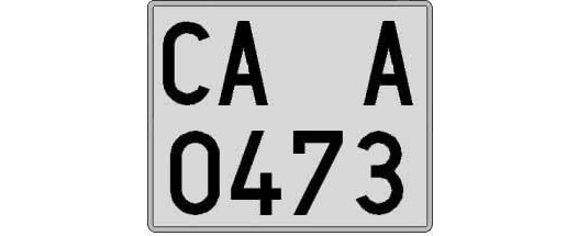 CA0473A matricula cuadrada