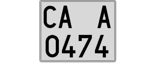 CA0474A matricula cuadrada