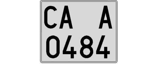 CA0484A matricula cuadrada