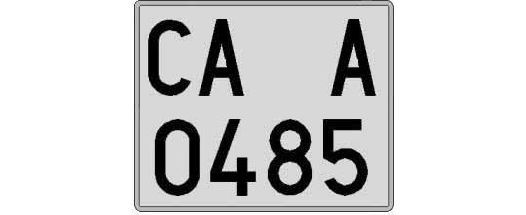 CA0485A matricula cuadrada