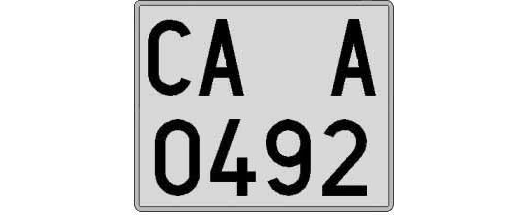 CA0492A matricula cuadrada