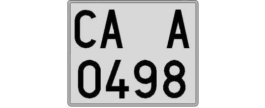 CA0498A matricula cuadrada