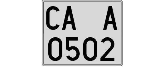 CA0502A matricula cuadrada