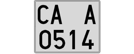 CA0514A matricula cuadrada