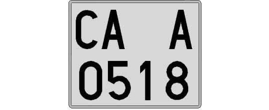 CA0518A matricula cuadrada