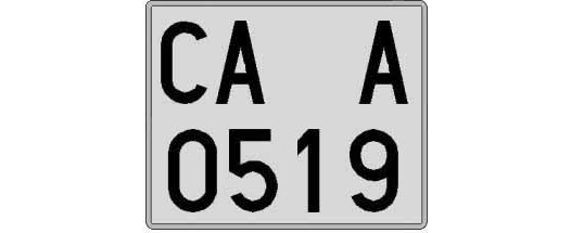 CA0519A matricula cuadrada