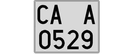 CA0529A matricula cuadrada