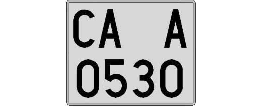 CA0530A matricula cuadrada