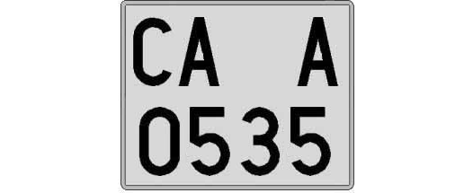 CA0535A matricula cuadrada