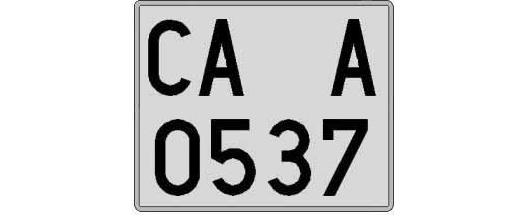 CA0537A matricula cuadrada