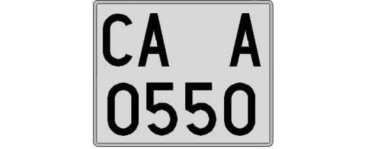 CA0550A matricula cuadrada