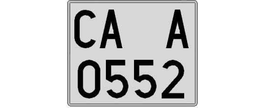 CA0552A matricula cuadrada