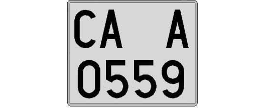 CA0559A matricula cuadrada