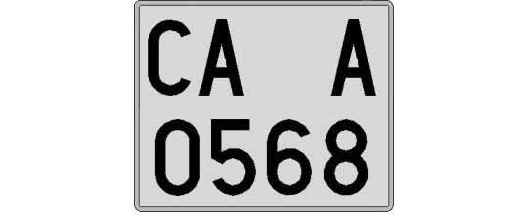 CA0568A matricula cuadrada