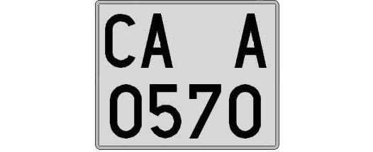 CA0570A matricula cuadrada