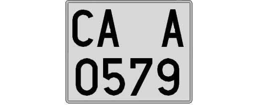 CA0579A matricula cuadrada