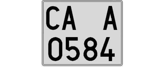 CA0584A matricula cuadrada