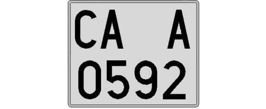 CA0592A matricula cuadrada