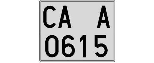 CA0615A matricula cuadrada