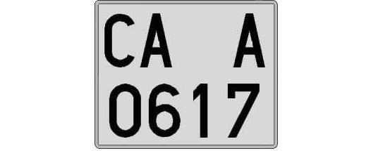 CA0617A matricula cuadrada