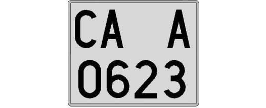 CA0623A matricula cuadrada
