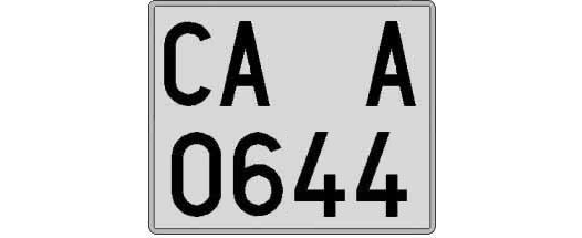 CA0644A matricula cuadrada