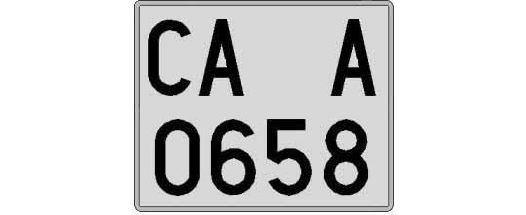 CA0658A matricula cuadrada