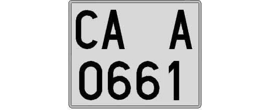 CA0661A matricula cuadrada