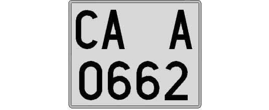 CA0662A matricula cuadrada
