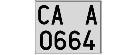 CA0664A matricula cuadrada