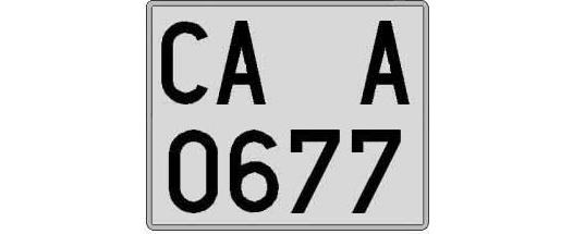 CA0677A matricula cuadrada
