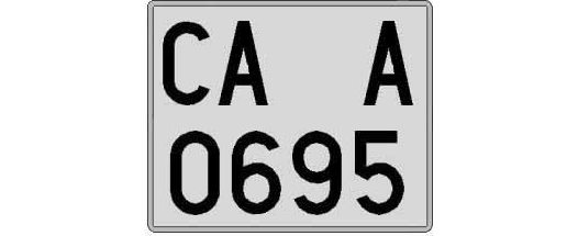CA0695A matricula cuadrada