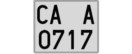CA0717A matricula cuadrada