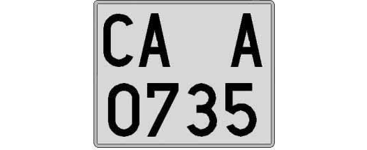 CA0735A matricula cuadrada