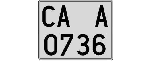 CA0736A matricula cuadrada