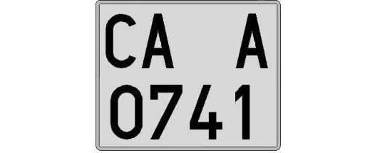CA0741A matricula cuadrada