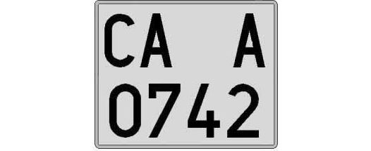 CA0742A matricula cuadrada