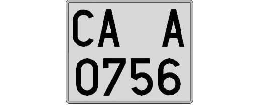 CA0756A matricula cuadrada