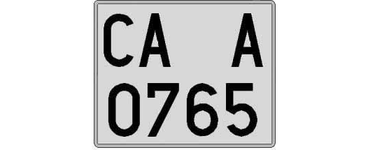 CA0765A matricula cuadrada