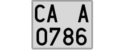 CA0786A matricula cuadrada