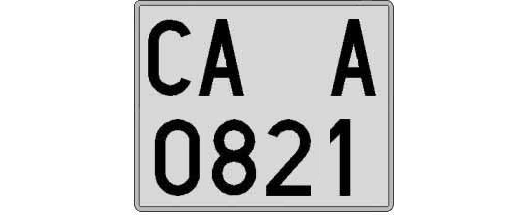 CA0821A matricula cuadrada