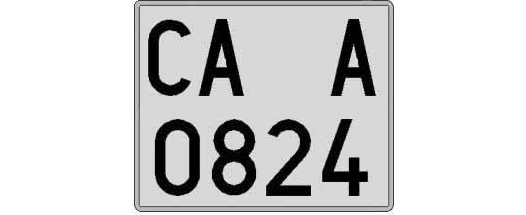 CA0824A matricula cuadrada