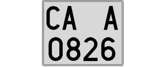 CA0826A matricula cuadrada