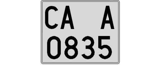 CA0835A matricula cuadrada