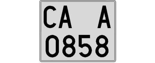CA0858A matricula cuadrada