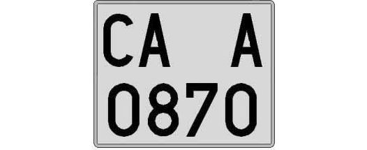 CA0870A matricula cuadrada