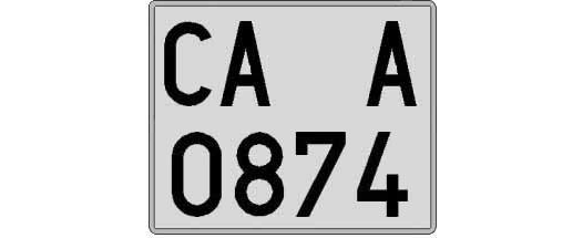 CA0874A matricula cuadrada
