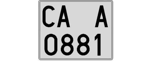 CA0881A matricula cuadrada