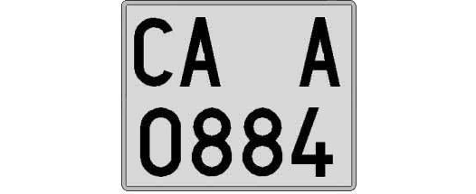 CA0884A matricula cuadrada